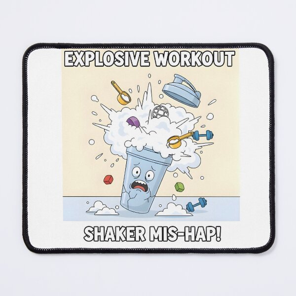 Item preview, Protein Shake Disaster Funny Cartoon Gym Meme designed and sold by AestheticCore Designs.