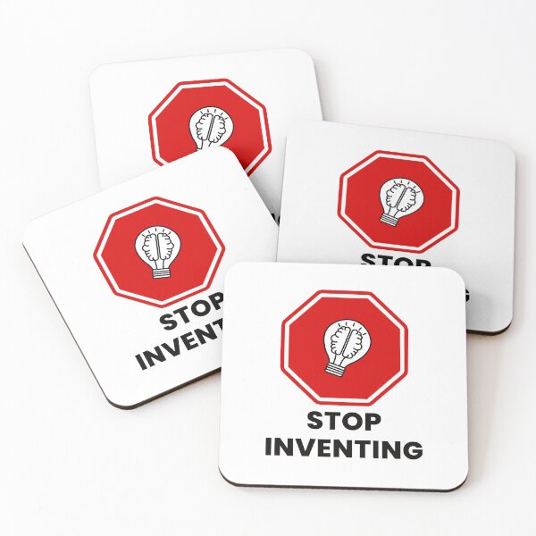 Item preview, Stop Inventing (black) - Carlos Sainz designed and sold by IshtArt.