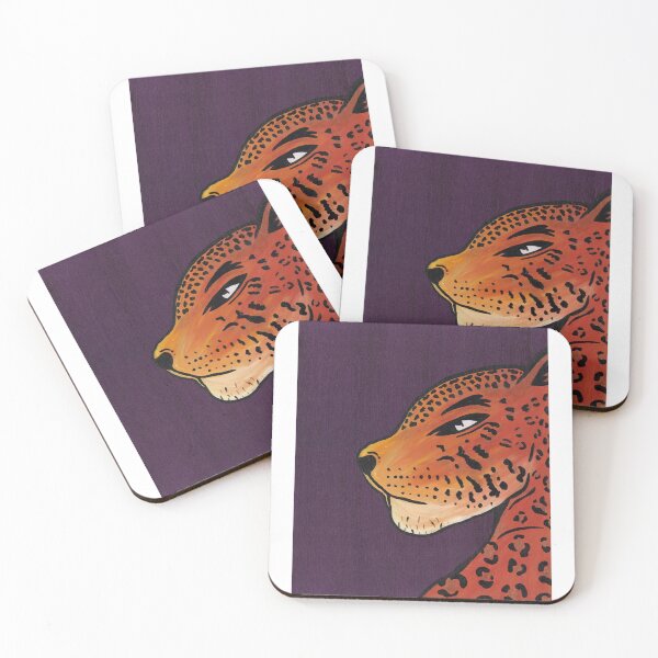 Item preview, The African Leopard - Bold animal portrait canvas painting designed and sold by alanamaeart.