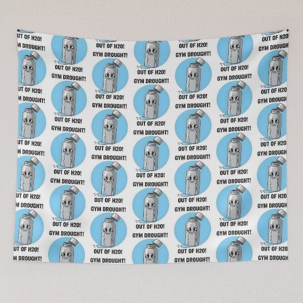 Item preview, Sad Empty Crying Water Bottle Gym Humor Cartoon designed and sold by AestheticCore Designs.