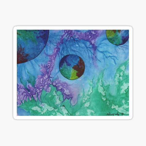 Not named, Cosmos series, watercolor Sticker