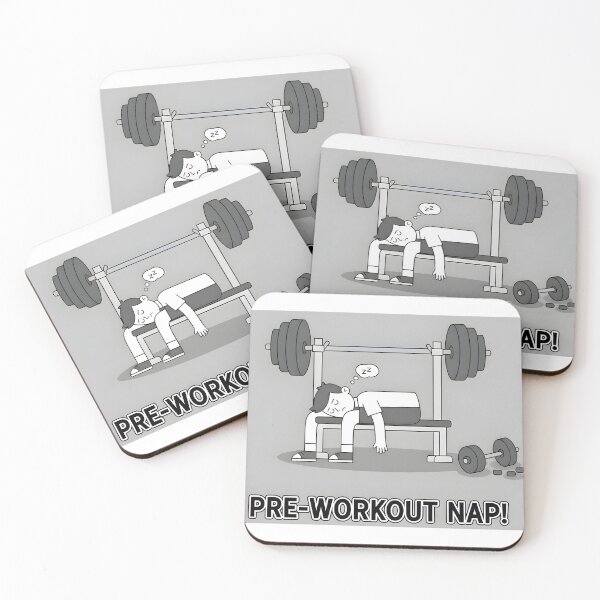 Item preview, Funny Barbell Bench Nap Rest Day Gym Cartoon designed and sold by AestheticCore Designs.