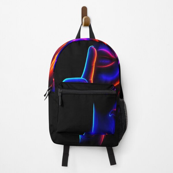 Item preview, Cyberpunk Neon Silence – Glowing Shhh Face Art designed and sold by Vivalore.