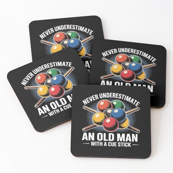 Item preview, Old Man Cue Stick Humor Billiards Pool Player Comedy Design designed and sold by MagicSD Designs.