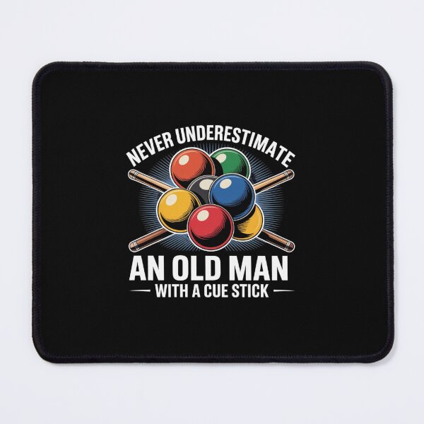 Item preview, Old Man Cue Stick Humor Billiards Pool Player Comedy Design designed and sold by MagicSD Designs.