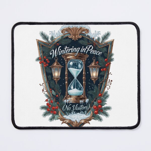 Item preview, Wintering in Peace (No Visitors) T-Shirt | Frosted Solitude Hourglass Crest Introvert Winter Apparel designed and sold by YMLux.
