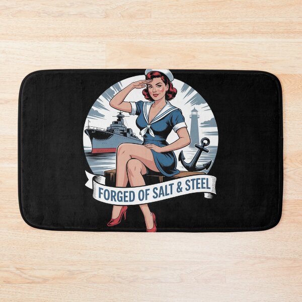 Item preview, On Back Forged of Salt and Steel Naval Ships Pinup Girl designed and sold by genkihikki.