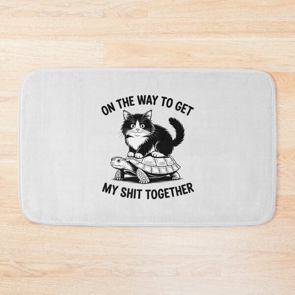 Item preview, On The Way to Get My Shit Together Cat Riding Turtle designed and sold by ProudForFunny.