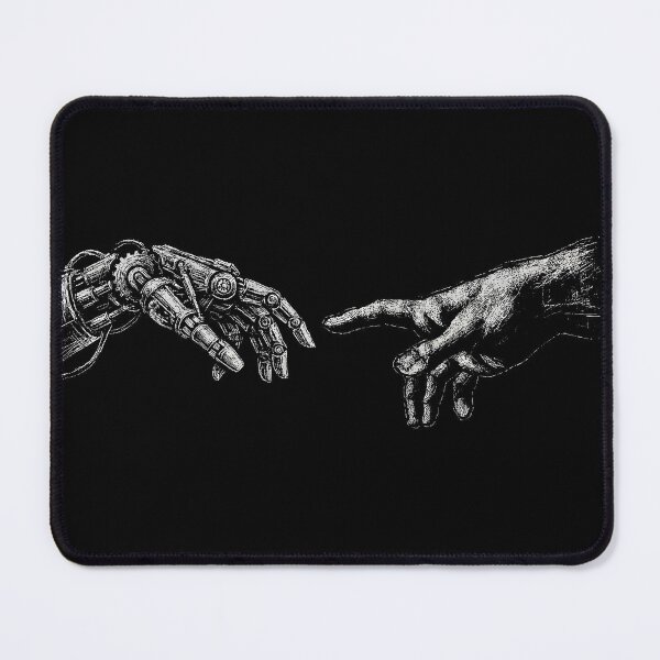 Item preview, The Creation of AI – Robotic Hand and Human Hand Artwork designed and sold by Mortisigil.