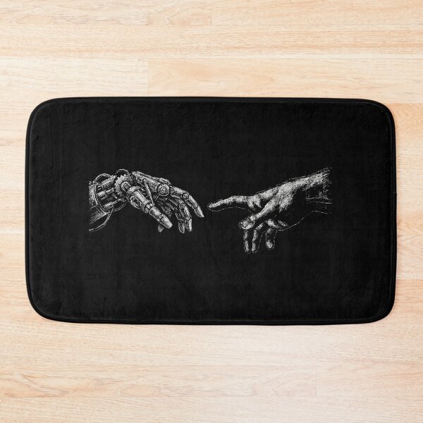 Item preview, The Creation of AI – Robotic Hand and Human Hand Artwork designed and sold by Mortisigil.