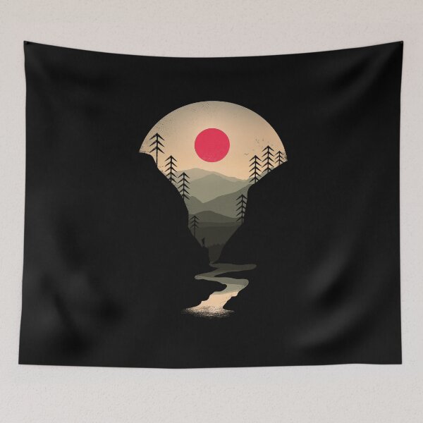 Item preview, Exploring Earth Silhouette landscape hiking forests sunset designed and sold by therocketman.