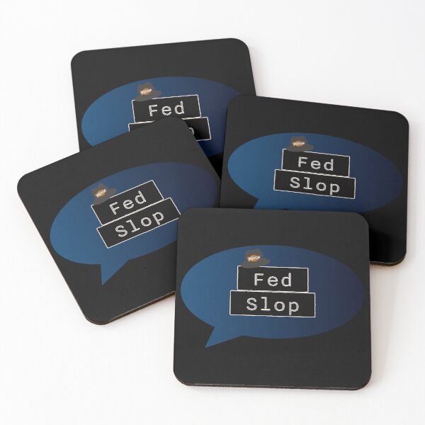 Item preview, Fed Slop Psyop Meme - Internet Culture Satire - Blue Talk Bubble - Black edition designed and sold by Miss Cutie Designs.