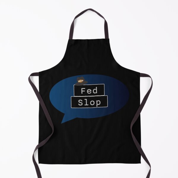 Item preview, Fed Slop Psyop Meme - Internet Culture Satire - Blue Talk Bubble - Black edition designed and sold by Miss Cutie Designs.