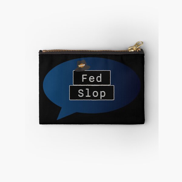 Item preview, Fed Slop Psyop Meme - Internet Culture Satire - Blue Talk Bubble - Black edition designed and sold by Miss Cutie Designs.