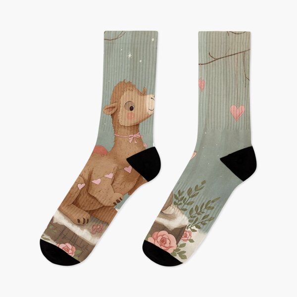Item preview, Valentine’s Camel & Bunny Couple • Whimsical Heart Garland Prep Art designed and sold by WildlifeWhimsy.