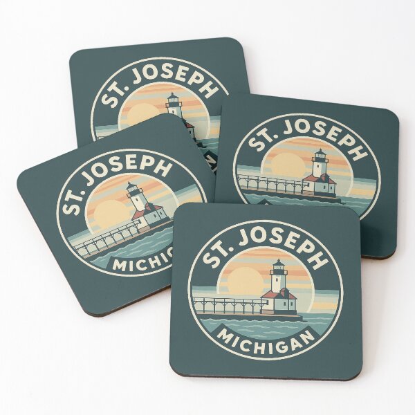 Item preview, St. Joseph Michigan Lighthouse Sunset Circular Badge designed and sold by American Travels.