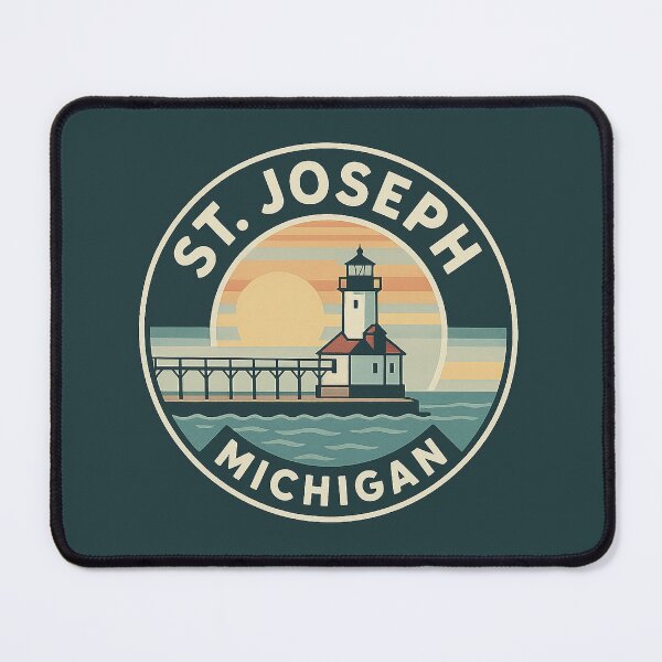 Item preview, St. Joseph Michigan Lighthouse Sunset Circular Badge designed and sold by American Travels.