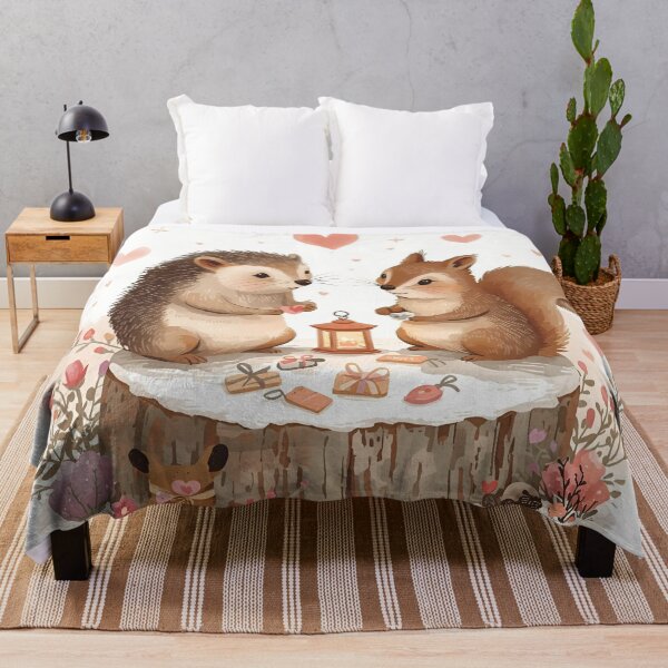 Item preview, Valentine’s Hedgehog & Squirrel Couple • Whimsical Heart Token Prep Art designed and sold by WildlifeWhimsy.