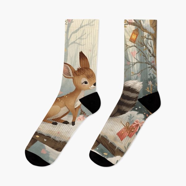 Item preview, Valentine’s Deer & Raccoon Couple • Whimsical Heart Garland Prep Art designed and sold by WildlifeWhimsy.