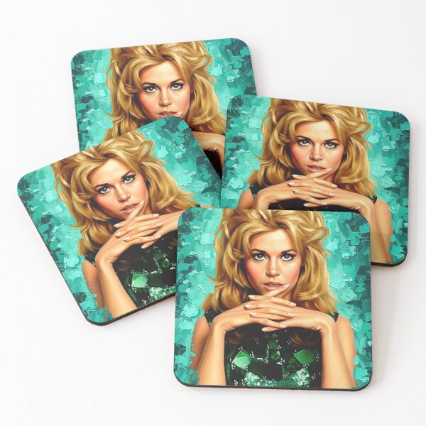 Item preview, 60s 70s Blonde Bombshell Actress Art | Green Pop Art Painting | High Volume Hair Style designed and sold by Art's Diner.