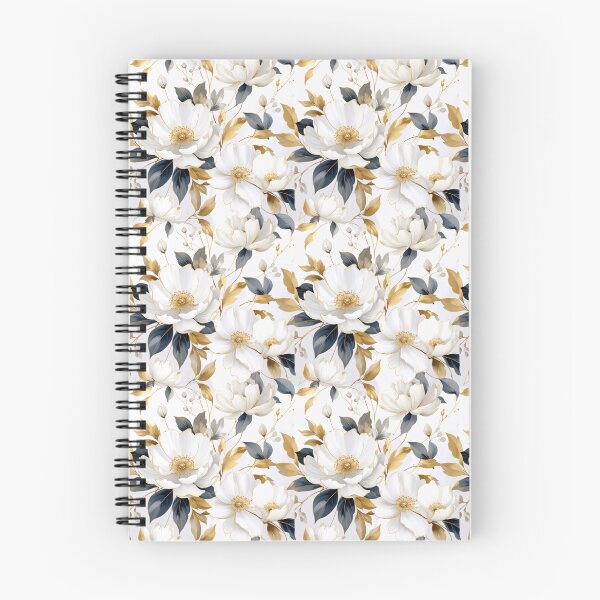 Item preview, Elegant White Floral Pattern • Gold & Ivory Botanical Design • Luxury Seamless Artwork designed and sold by baheeya.