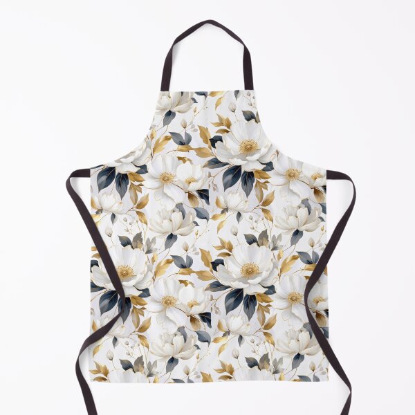 Item preview, Elegant White Floral Pattern • Gold & Ivory Botanical Design • Luxury Seamless Artwork designed and sold by baheeya.