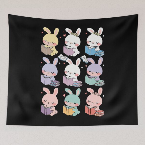 Item preview, Bunny Reading Books Easter Day Librarian Teacher Book designed and sold by CruelShadesSt.