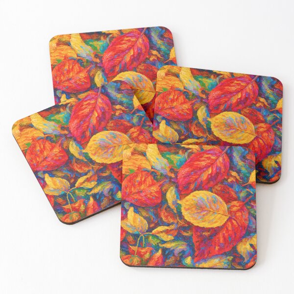 Item preview, Vibrant Autumn Leaves Painting, Bold Fall Foliage Wall Art in Bright Colors designed and sold by BeaconMarketing.