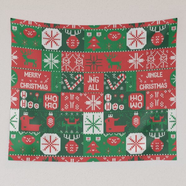 Item preview, Ugly Christmas Sweater Style Design – Festive Holiday Knitted Pattern designed and sold by DreamOnShirts.