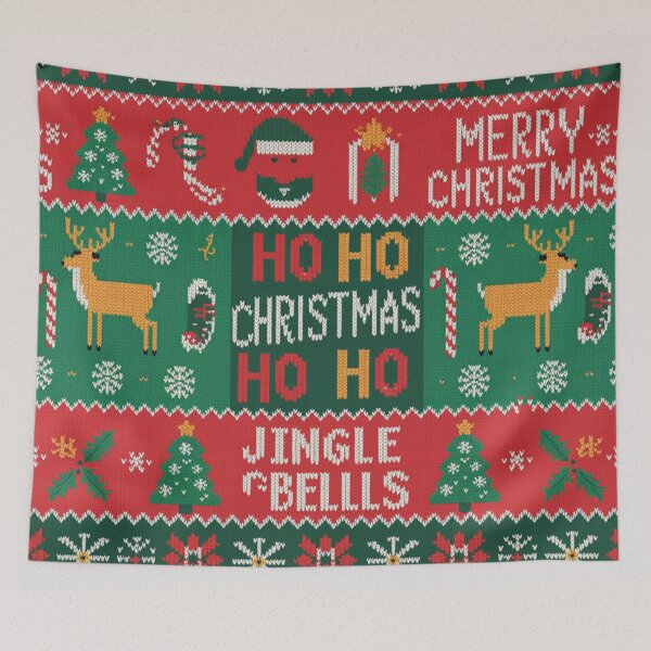 Item preview, Ugly Christmas Sweater Style Design – Festive Holiday Knitted Pattern designed and sold by DreamOnShirts.