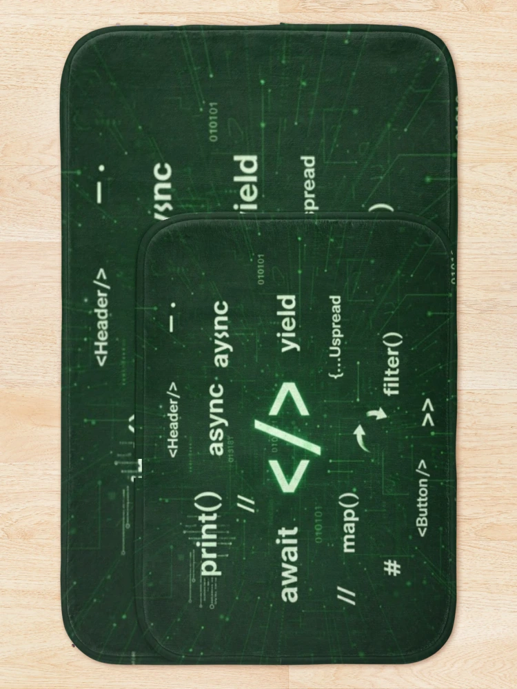 Thumbnail 5 of 6, Bath Mat, Coding Functions | Developer Coding Functions Abstract Designs designed and sold by thecodingcorner.