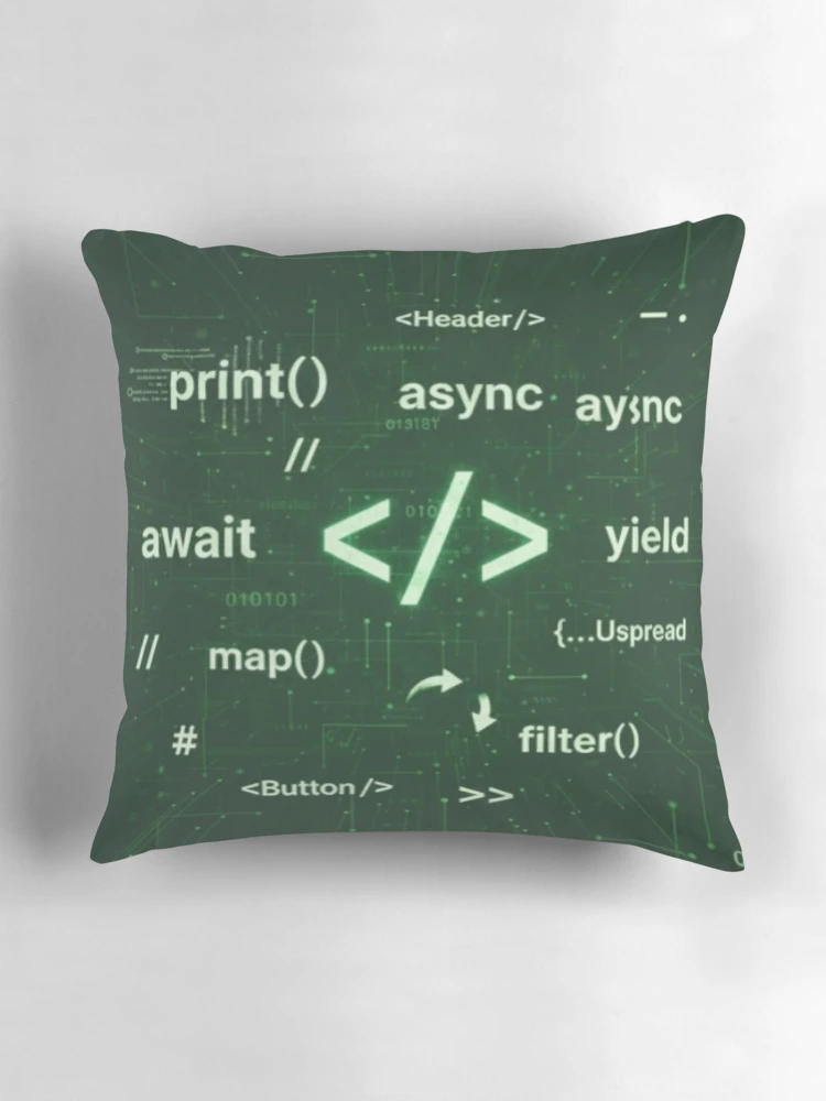 Thumbnail 3 of 4, Pillow, Coding Functions | Developer Coding Functions Abstract Designs designed and sold by thecodingcorner.
