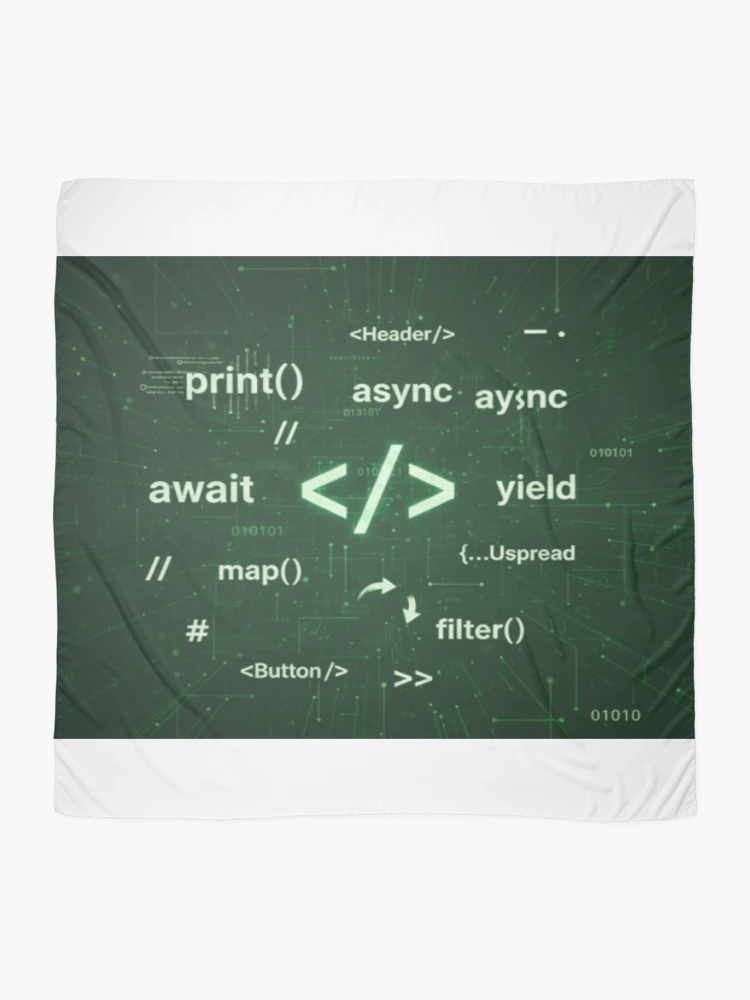 Thumbnail 2 of 3, Scarf, Coding Functions | Developer Coding Functions Abstract Designs designed and sold by thecodingcorner.