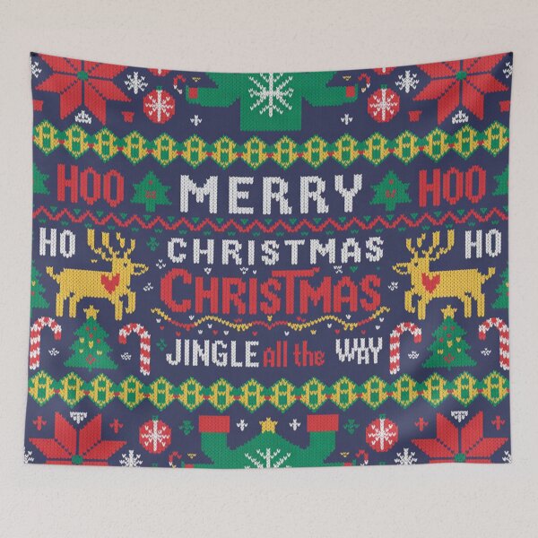 Item preview, Ugly Christmas Sweater Style Design – Festive Holiday Knitted Pattern designed and sold by DreamOnShirts.