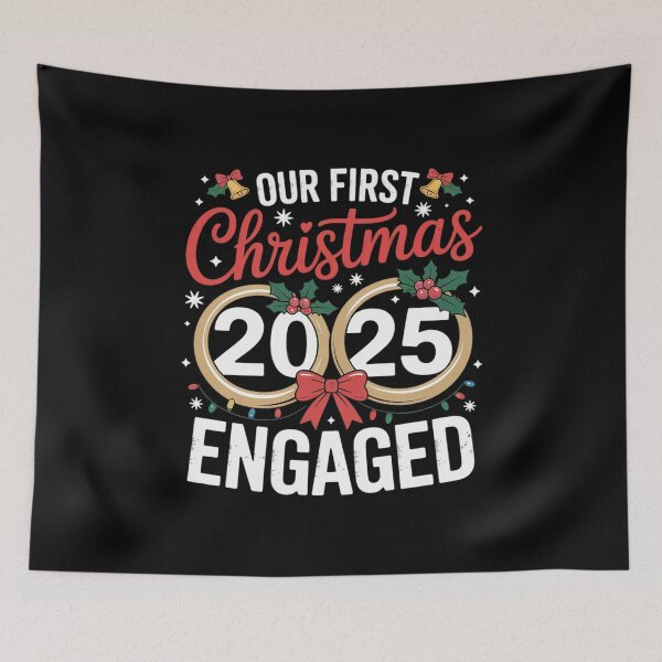 Item preview, Our First Christmas Engaged 2025 Pajamas Couples Xmas Pajama designed and sold by Libbysharts.