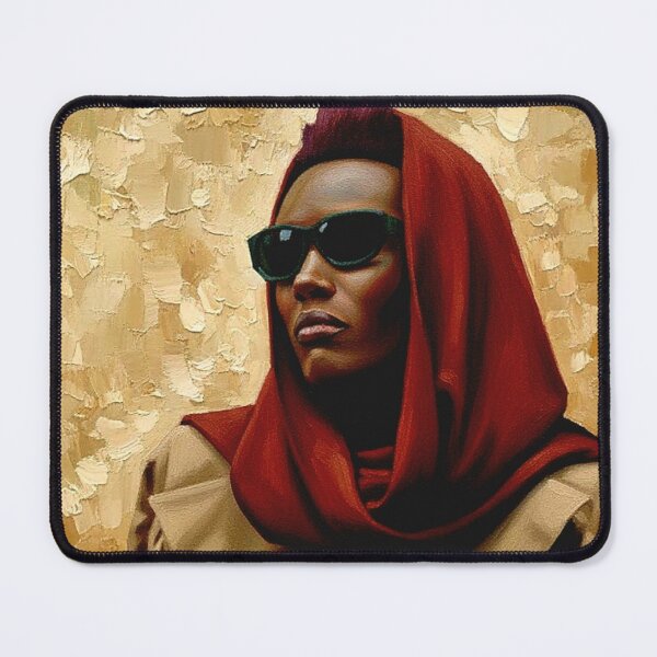 Item preview, 80s Fashion Icon Trench Coat Art | Red Scarf Gold Cuff Painting | Dark Sunglasses Portrait designed and sold by Art's Diner.