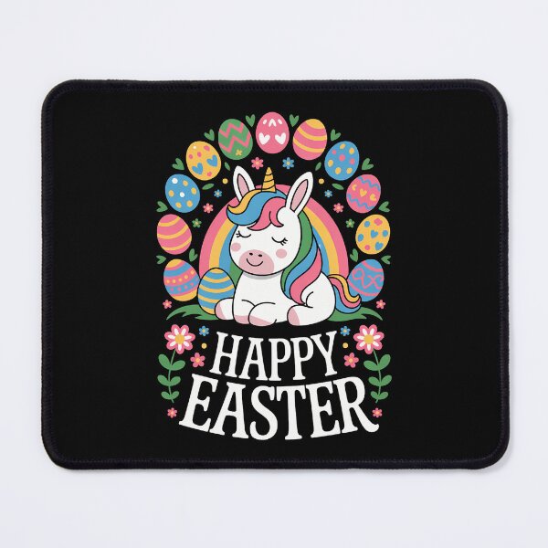 Item preview, Unicorn Happy Easter Day bunny Rainbow egg Girls Kids designed and sold by CruelShadesSt.