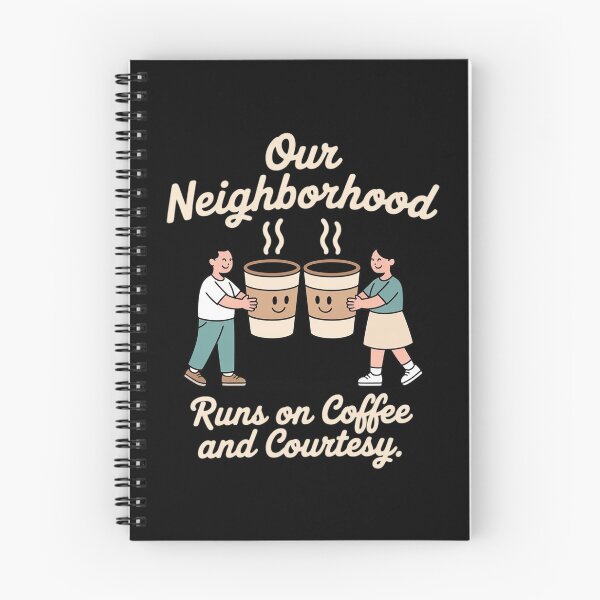 Item preview, Our Neighborhood Runs On Coffee and Courtesy designed and sold by Tatianamiobi.