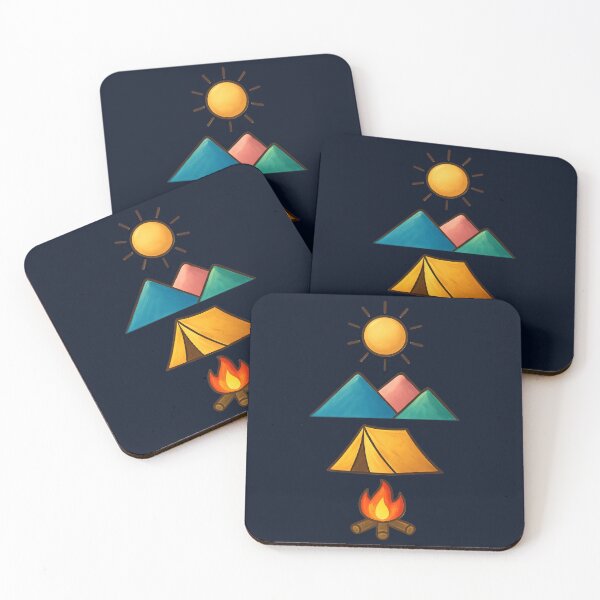 Item preview, Colorful Mountain Camping – Retro Outdoors Illustration designed and sold by wildexperience.