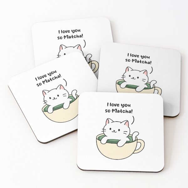 Item preview, Cute Cat In A Mug, I Love You A Matcha, Matcha Lover, Cat Lover designed and sold by Crafted Lovies.