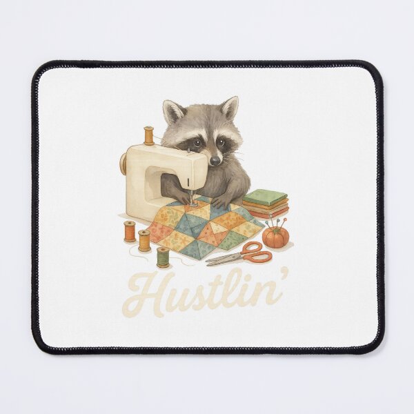 Item preview, Raccoon Quilter Hustlin' designed and sold by thehaywirehoney.