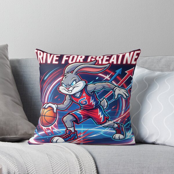 Item preview, Basketball Bunny Poster – Motivational Sports Art “Strive for Greatness” designed and sold by AbstractAuraArt.