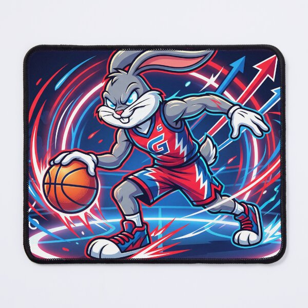 Item preview, Basketball Bunny Poster – Motivational Sports Art “Strive for Greatness” designed and sold by AbstractAuraArt.