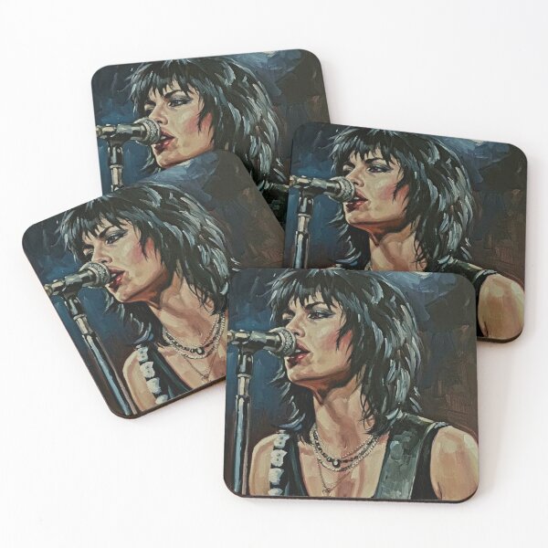 Item preview, 80s Female Rock Singer Portrait Art | Electric Guitar Stage Performance Painting | Leather and Chains designed and sold by Art's Diner.