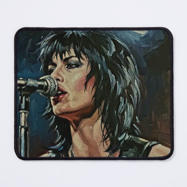Item preview, 80s Female Rock Singer Portrait Art | Electric Guitar Stage Performance Painting | Leather and Chains designed and sold by Art's Diner.