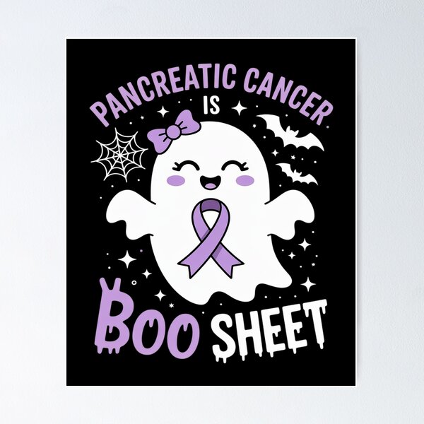 Item preview, Pancreatic Cancer is Boo Sheet Halloween Cute Ghost Purple designed and sold by HORIZBoutique.