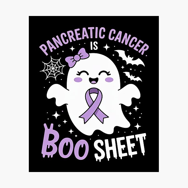 Item preview, Pancreatic Cancer is Boo Sheet Halloween Cute Ghost Purple designed and sold by HORIZBoutique.