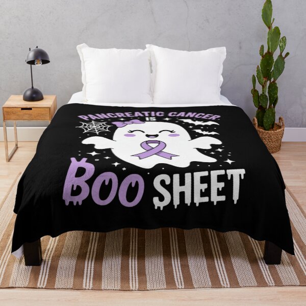 Item preview, Pancreatic Cancer is Boo Sheet Halloween Cute Ghost Purple designed and sold by HORIZBoutique.