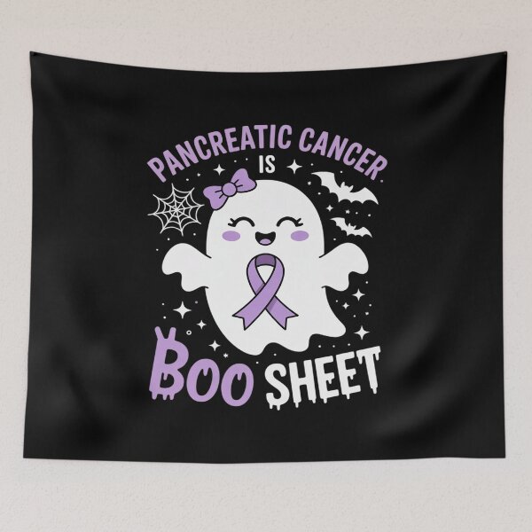 Item preview, Pancreatic Cancer is Boo Sheet Halloween Cute Ghost Purple designed and sold by HORIZBoutique.