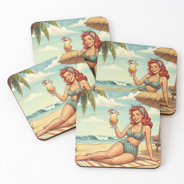 Item preview, Shower Curtain Pinup on the Beach designed and sold by Biofilia.